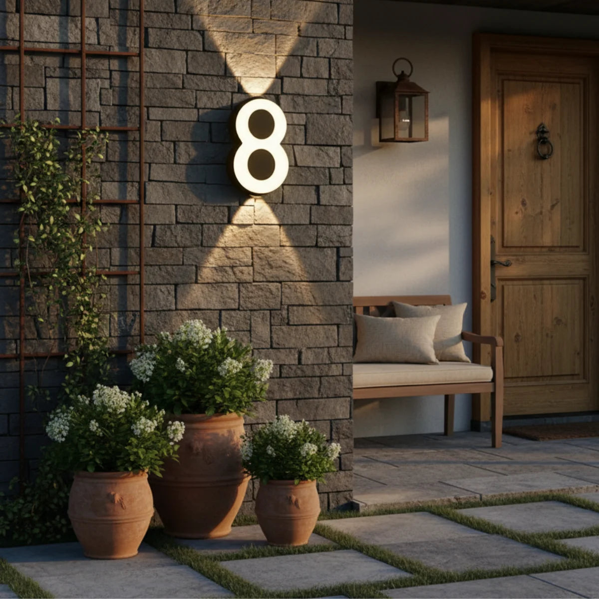 Comprar número residencial moderno de casa LED iluminado alumínio resistente água barato ou em promoção