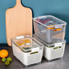 Organizador de Geladeira Vedação Hermética - Polideia Organizador de Geladeira Vedação Hermética - Branco / 1.7 Litros