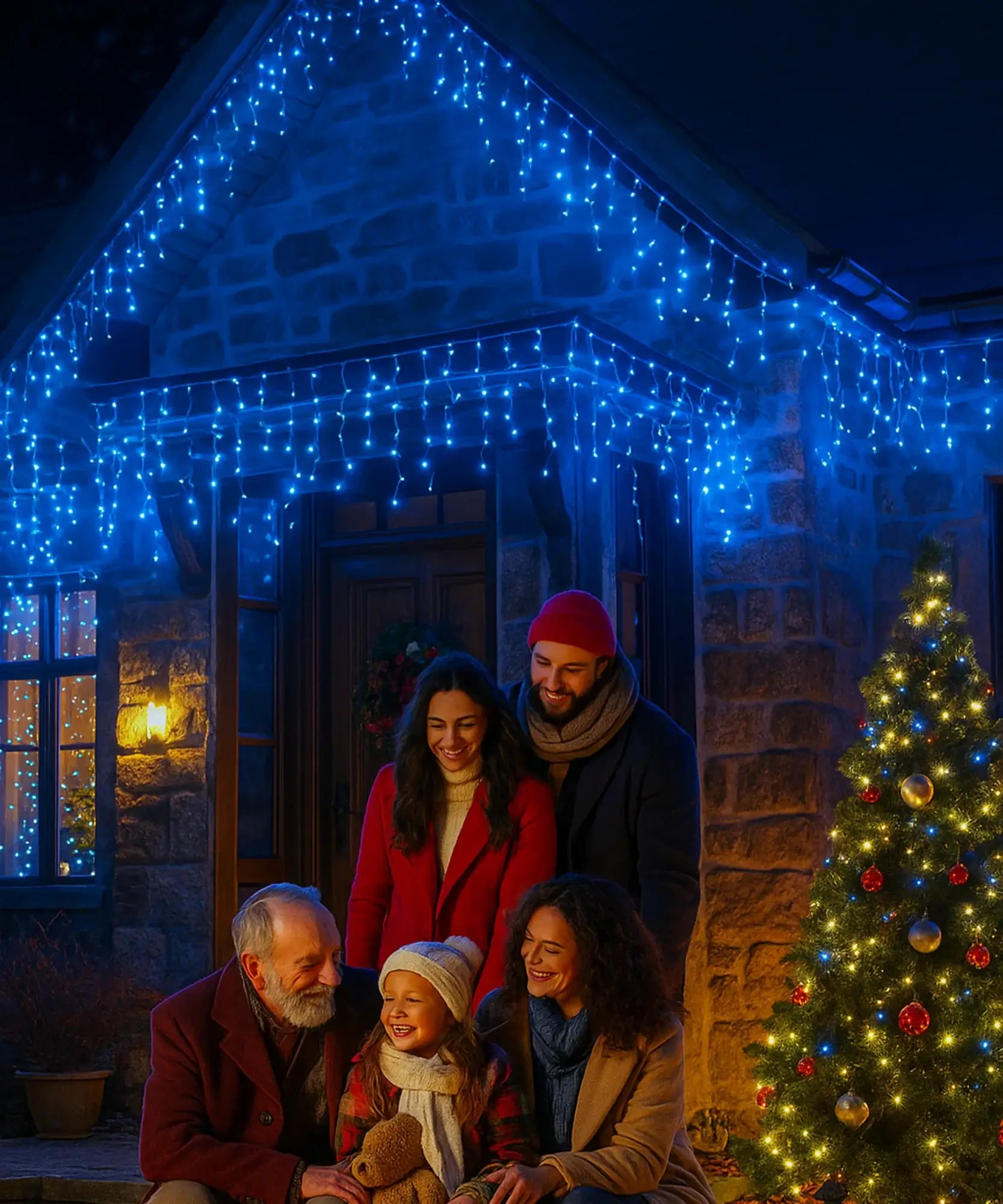 Comprar pisca pisca cascata LED solar 8 modos decoração natal externa resistente água barato promoção frete grátis