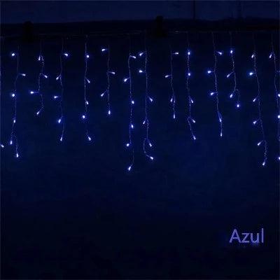 Cascata de Natal com 400 LEDs Azuis e Brancos - Eficiência e Durabilidade