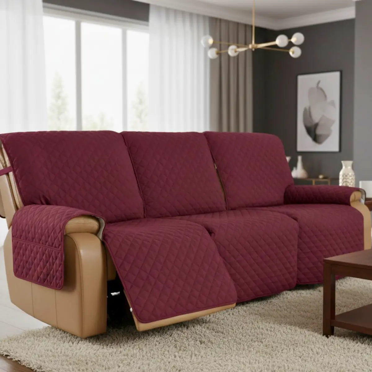 Comprar protetor de sofá impermeável matelassê para 2 e 3 lugares retrátil reclinável antiderrapante pet barato