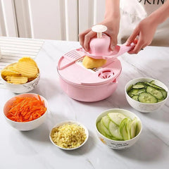 ralador de legumes com recipiente de inox que corta, rala e lava