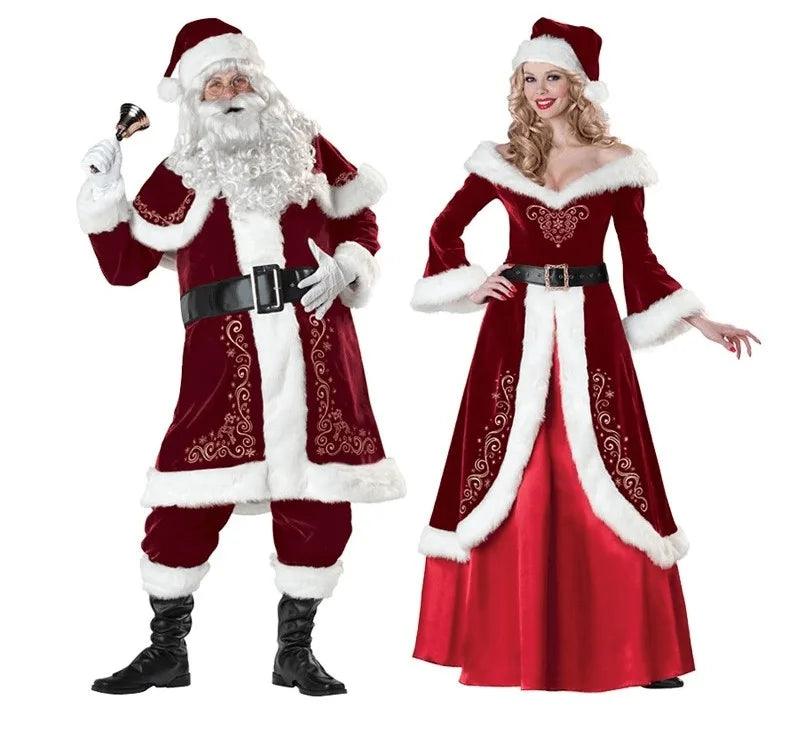 Conjunto Roupa Papai Noel e Mamãe Noel - trajes natalinos casal