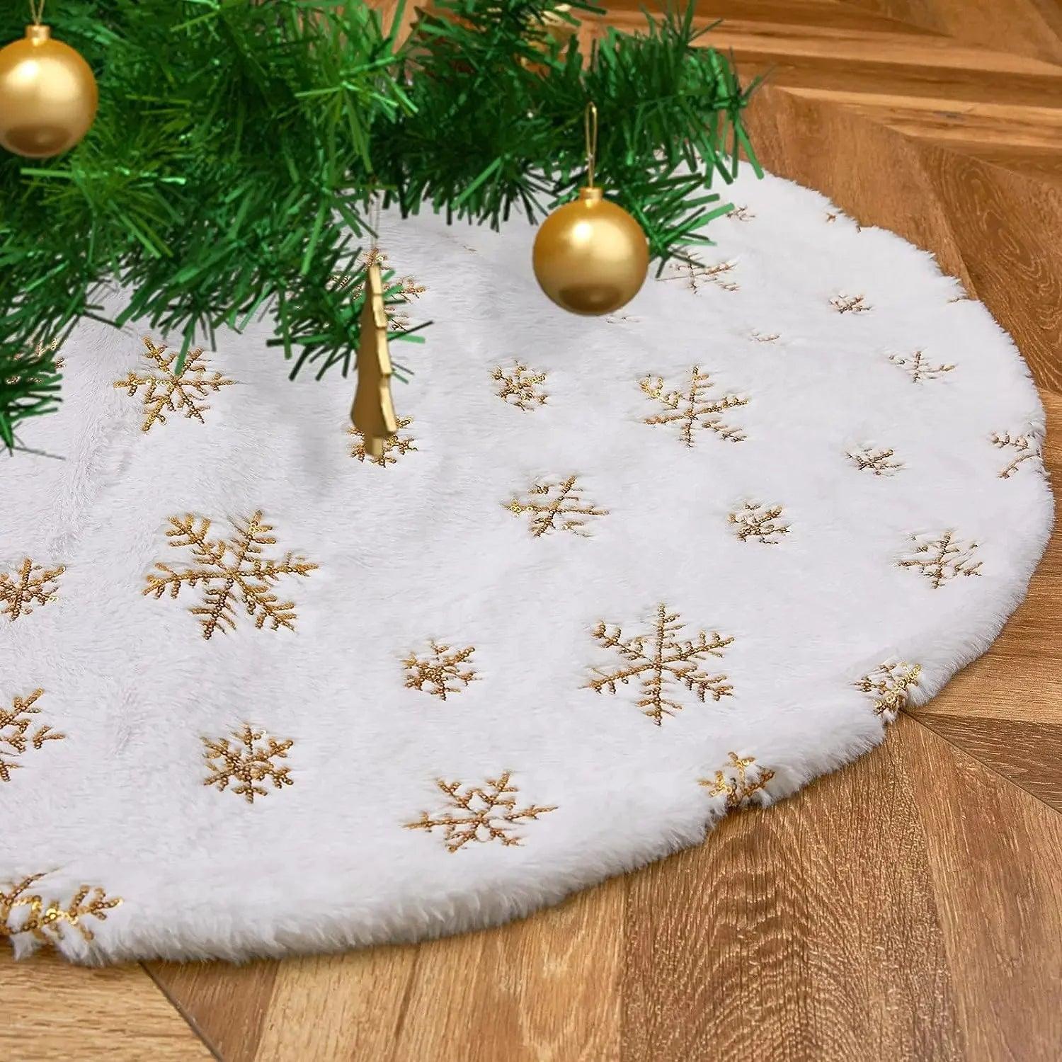 Saia de Árvore de Natal Branca - Toque Macio e Durabilidade para Transformar sua Decoração Natalina