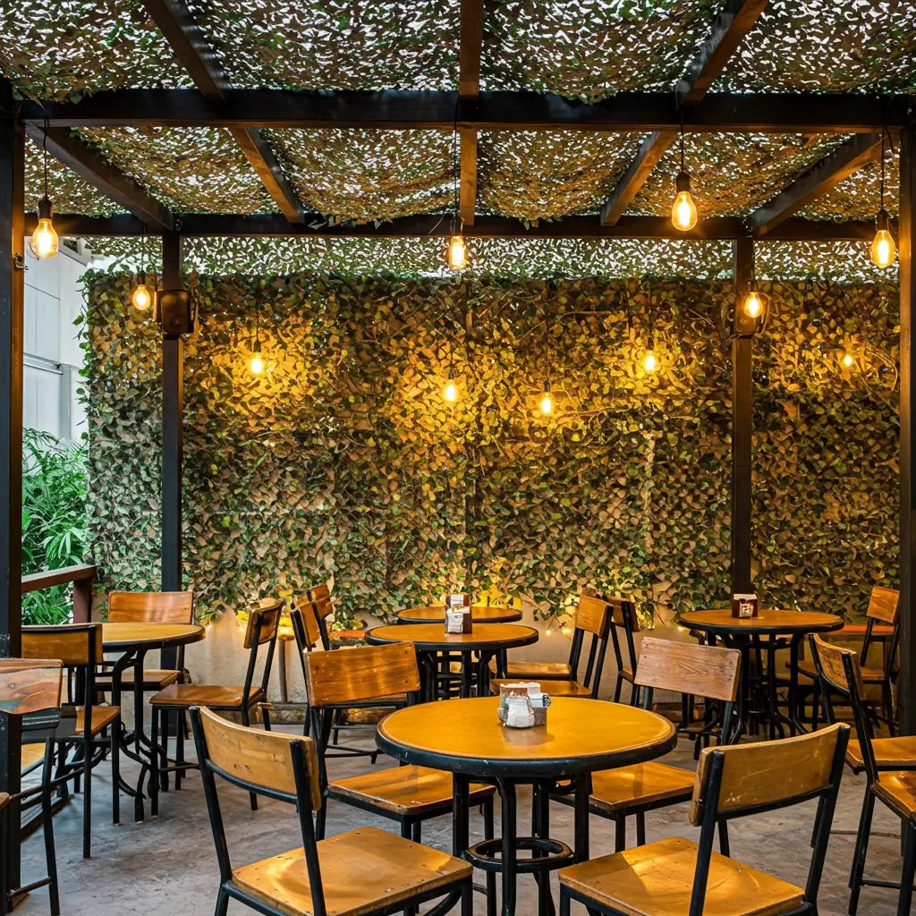 sombrite decorativo camuflado para bar, restaurante, cafeterías e hotéis