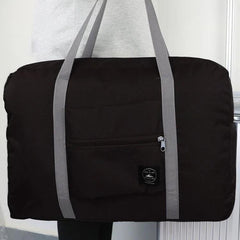 "Bolsa de Viagem Feminina Impermeável - Imagem do produto dobrado e desdobrado.